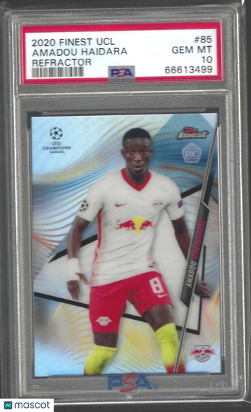 2020 Topps Finest UEFA Champions League Amadou Haidara #85 Refractor PSA 10