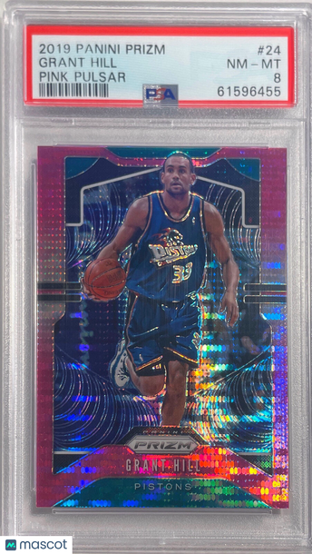 2019 Panini Prizm Grant Hill #24 Pink Pulsar PSA 8