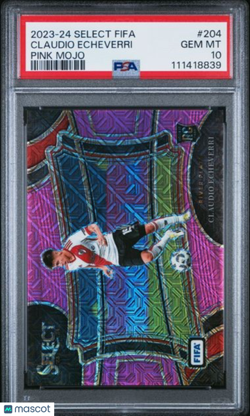 2023-24 Panini Select FIFA Claudio Echeverri #204 Pink Mojo PSA 10