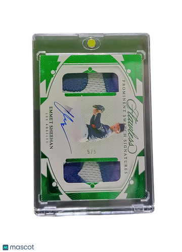 2024 Panini Flawless Prominent Swatch Signatures Emmet Sheehan #PSS-ES Green Dual Patch Memorabilia