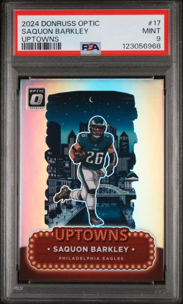 2024 Donruss Optic Uptowns Saquon Barkley #17 PSA 9