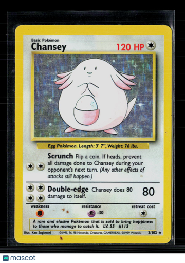1999 Base Set Chansey Holo Rare #3/102