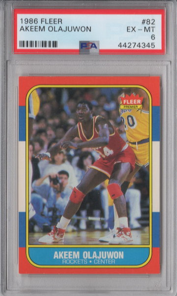 1986 Fleer Akeem Olajuwon PSA 6