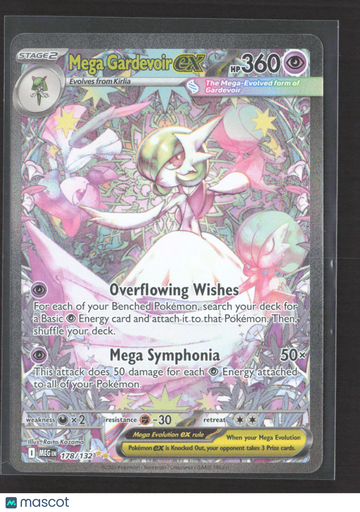 2016 Steam Siege Mega Gardevoir EX Holo Secret Rare FA #178/132
