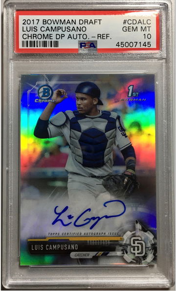 2017 Bowman Draft LUIS CAMPUSANO 1st Refractor Auto 424/499 #CDALC PSA 10 Pop 13