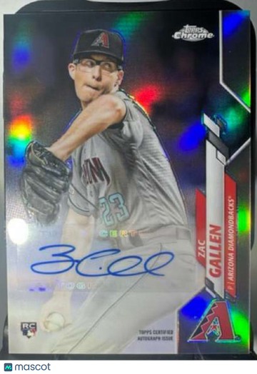 2020 Topps Chrome Zac Gallen #USA-ZG Refractor Autograph Short Print Parallel/Variety Rookie Topps