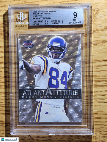 1999 SkyBox Dominion Atlantattitude Warp Tek Randy Moss #9 /84 BGS 9