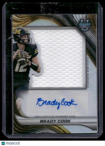 2024 Bowman University Best Brady Cook #PJA-BC Prospect Jumbo Relic Autographs MEM,AU