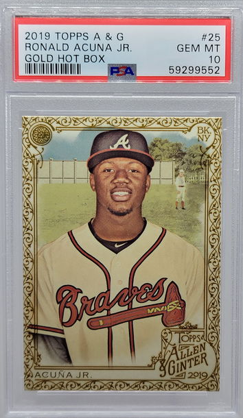 2019 TOPPS A&G #25 RONALD ACUNA JR. GOLD HOT BOX PSA 10