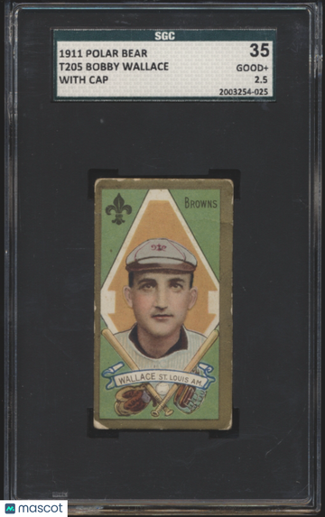 1911 Polar Bear (T205) Bobby Wallace With Cap SGC 2.5