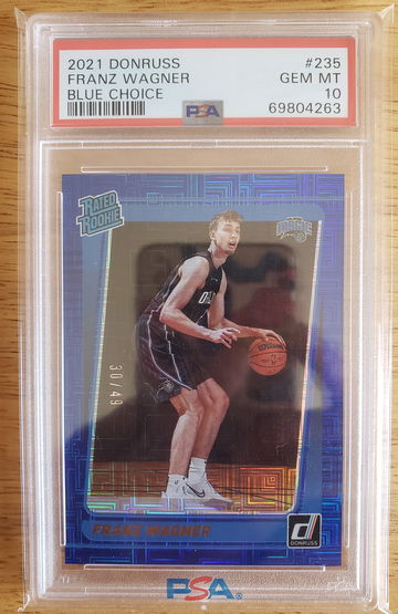 2021-22 Donruss Blue Choice Mojo Rated Rookie #/49 Franz Wagner #235 PSA 10 GEM MINT 
