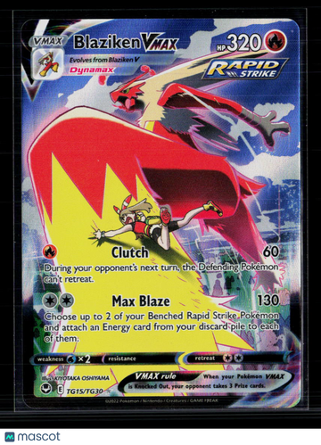 2022 Silver Tempest Blaziken VMAX Holo Character Super Rare CSR #TG15/TG30