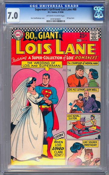 SUPERMAN'S GIRLFRIEND LOIS LANE 68 CGC 7.0 MARRIAGE OF LOIS LANE & SUPERMAN 1966
