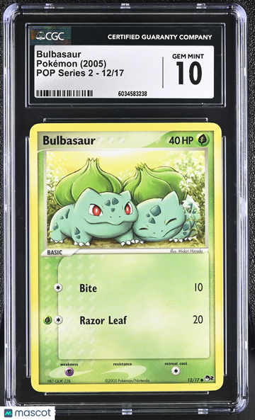 2005 Pokemon Pop Series 2 Bulbasaur 12/17 CGC 10 #12/17