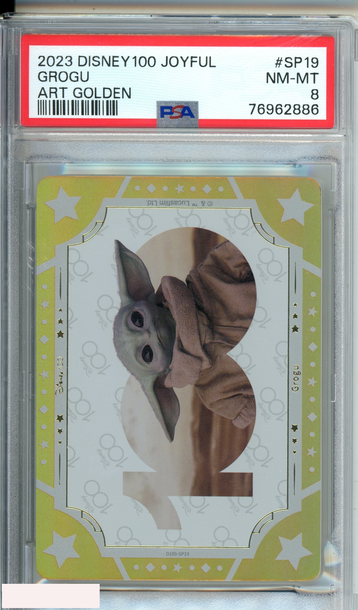 2023 DISNEY100 JOYFUL GROGU #SP19 ART GOLDEN 83 OF 100 PSA 8 NM-MT