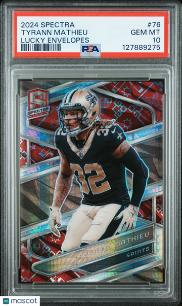 2024 Panini Spectra Tyrann Mathieu #76 Lucky Envelopes PSA 10