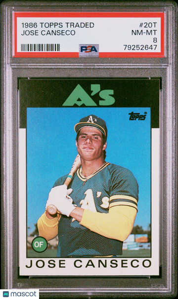 1986 Topps Traded Jose Canseco #20T PSA 8