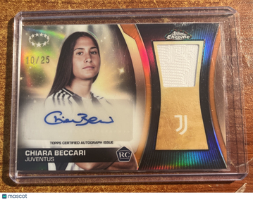 2024-25 Topps Chrome Uefa Women's Champions League Chiara Beccari #AV-CB Orange Parallel/Variety Rookie Insert Topps