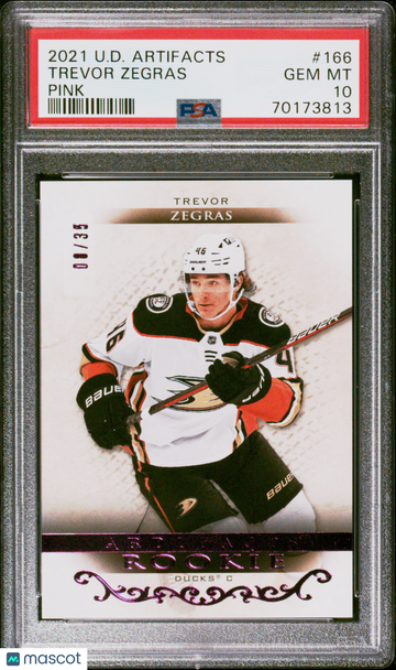 2021 Upper Deck Artifacts Trevor Zegras #166 Pink /35 PSA 10