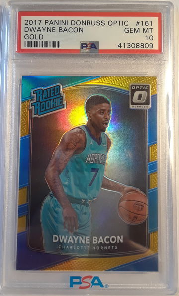 Dwayne Bacon 2017-18 Donruss Optic Gold 3/10 Prizm Rated Rookie PSA 10 Gem Mint #161.