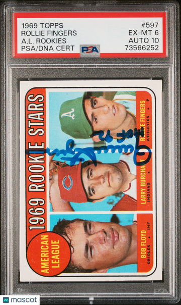 1969 Topps A. L. Rookies #597 A. L. Rookies PSA 6 Auto 10