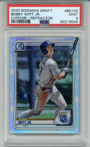 2020 BOWMAN DRAFT CHROME REFRACTOR #BD-152 BOBBY WITT JR. CARD ROYALS PSA 9 RARE