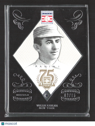 2014 Panini Hall of Fame Baseball Willie Keeler #35 Black /15 The sapphire is guaranteed by Panini America, Inc.