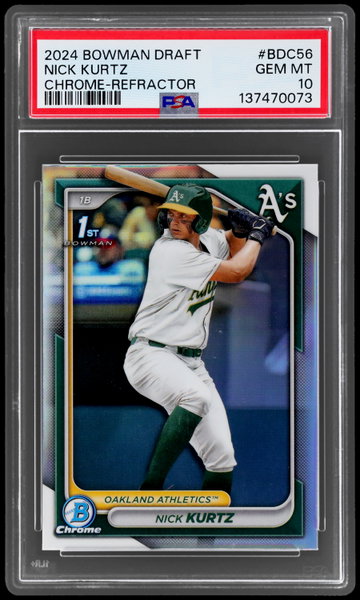 2024 Bowman Draft Nick Kurtz Chrome Refractor PSA 10