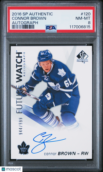 2016-17 SP Authentic Connor Brown #120 Autograph /999 Rookie PSA 8