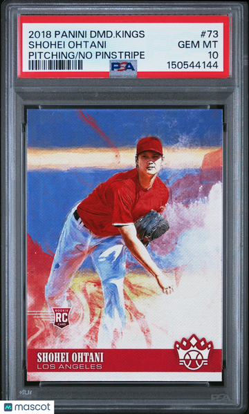 2018 Panini Diamond Kings Shohei Ohtani #73 Pitching No Pinstripe PSA 10