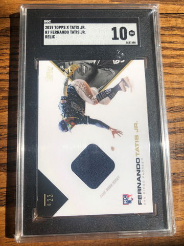 Fernando Tatis Jr. 2019 Topps X Relic RC Game Worn Jersey SGC 10