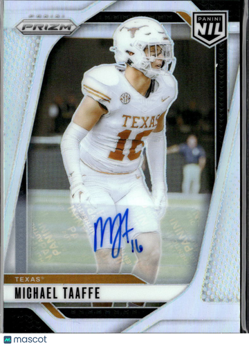 Michael Taaffe 2025 Panini Prizm NIL Auto Silver Texas Longhorns