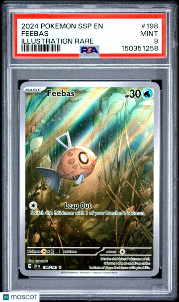 2024 Pokemon SSP EN-Surging Sparks Feebas Illustration Rare PSA 9 #198