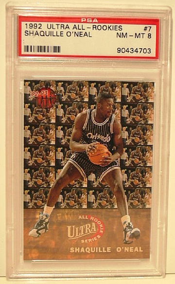 1992-93 FLEER ULTRA ALL ROOKIE #7 SHAQUILLE O'NEAL ROOKIE PSA 8 NM-MT