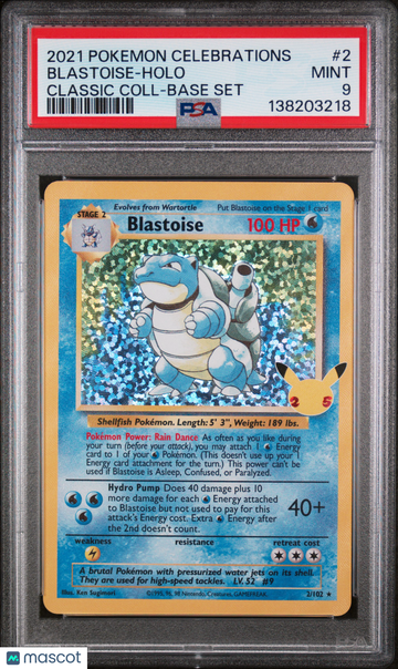 2021 Pokemon Celebrations Classic Collection Blastoise Holo Classic Coll-Base Set PSA 9 #2