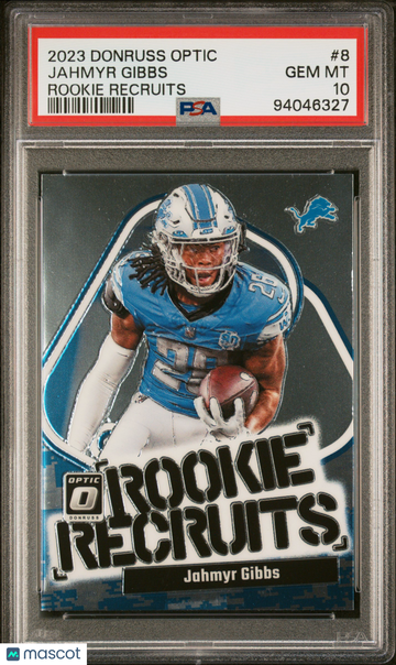 2023 Panini Donruss Optic Rookie Recruits Jahmyr Gibbs #8 PSA 10