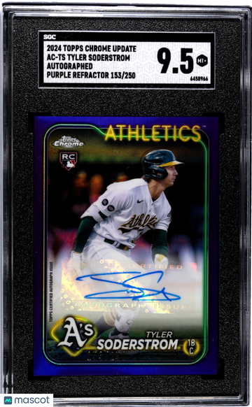 2024 Topps Chrome Update Tyler Soderstrom #AC-TS Autograph Purple Refractor SGC 9.5