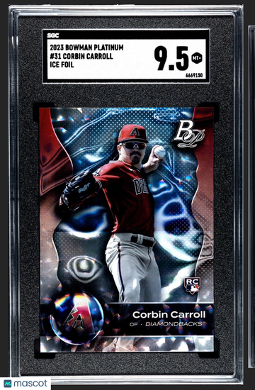 2023 Bowman Platinum Corbin Carroll #31 Ice Foil Parallel/Variety Rookie SGC 9.5