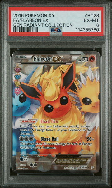 2016 Pokemon XY Generations Radiant Collection Flareon Ex #RC28 PSA 6