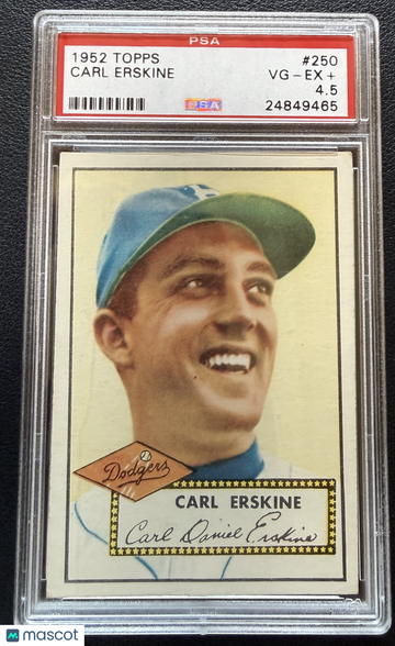 1952 Topps Carl Erskine #250 PSA 4.5