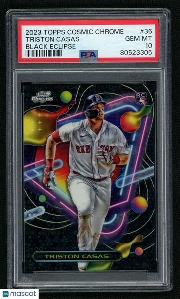 2023 Topps Cosmic Chrome Black Eclipse Refractor Triston Casas #36 Black Eclipse Rookie PSA 10