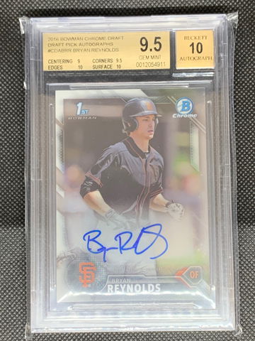 2016 Bowman Chrome Draft 1st Bryan Reynolds Draft Pick Auto BGS 9.5/10  Gem Mint