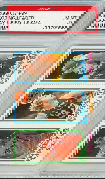 1980 Topps Scoring Leader May #47 Bird#30 Sikma #232 PSA 9 P1296