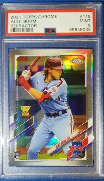 2021 Topps Chrome Refractor Alec Bohm #119 PSA 9