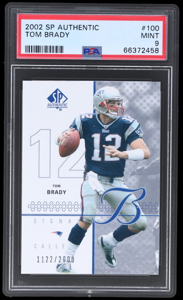 2002 SP Authentic Tom Brady PSA 9