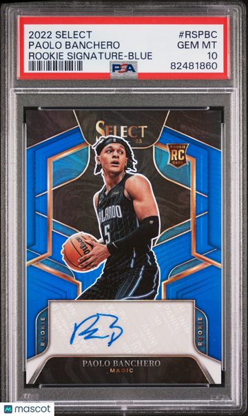 2022 Panini Select Rookie Signatures Paolo Banchero #RSPBC Blue PSA 10