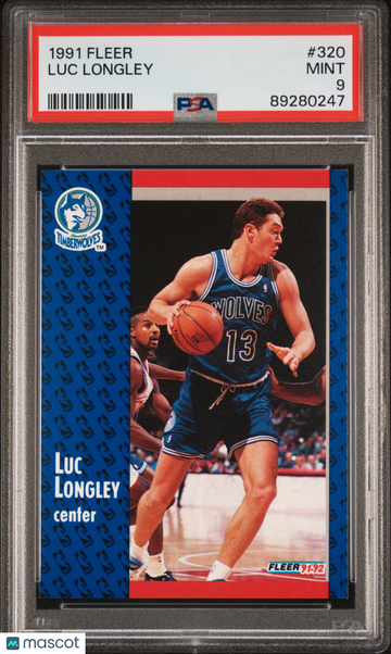 1991 Fleer Luc Longley #320 PSA 9