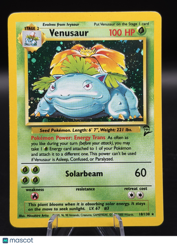 Pokemon 2000 Base Set 2 Venusaur Rare #18/130 - Lightly Played (Excellent)