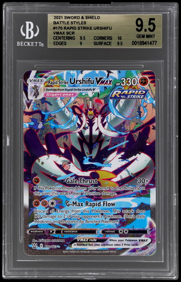 2021 Pokemon Sword And Shield Battle Styles Rapid Strike Urshifu Vmax Secret Rare BGS 9.5
