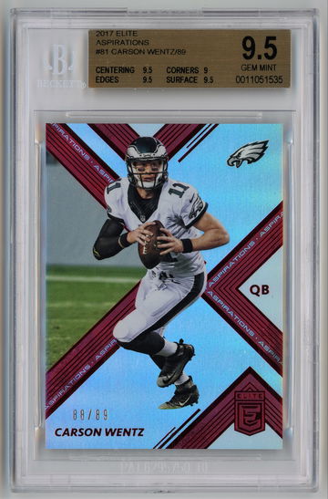 2017 Elite Aspirations /89 Carson Wentz BGS 9.5 Pop 1!!